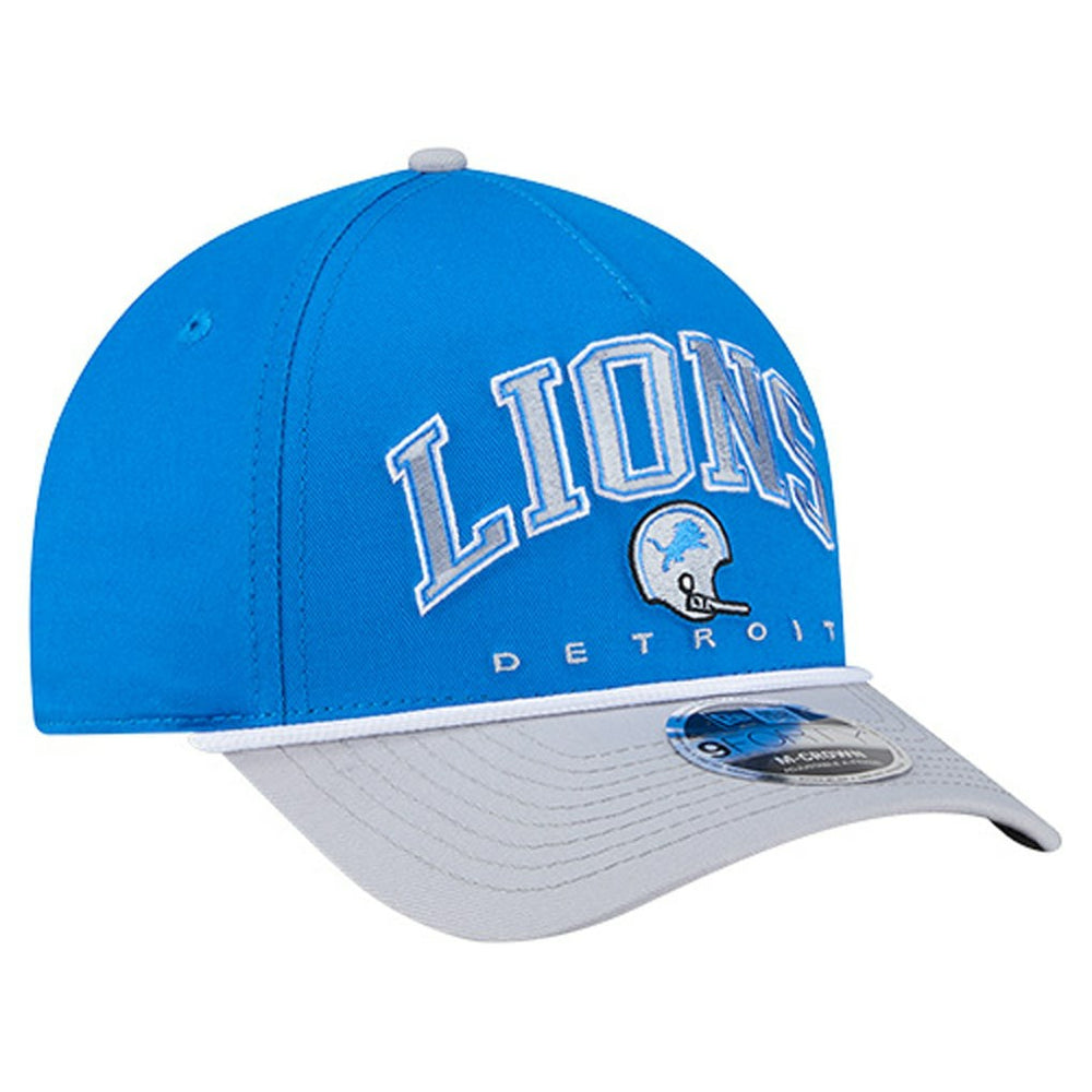 Detroit Lions New Era Throwback Arch COOLERA 9FORTY A-Frame M-Crown Adjustable Hat - Blue - NFL