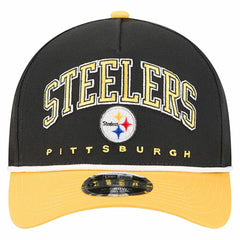 Pittsburgh Steelers New Era Arch COOLERA 9FORTY A-Frame M-Crown Adjustable Hat - Black - NFL