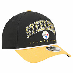 Pittsburgh Steelers New Era Arch COOLERA 9FORTY A-Frame M-Crown Adjustable Hat - Black - NFL