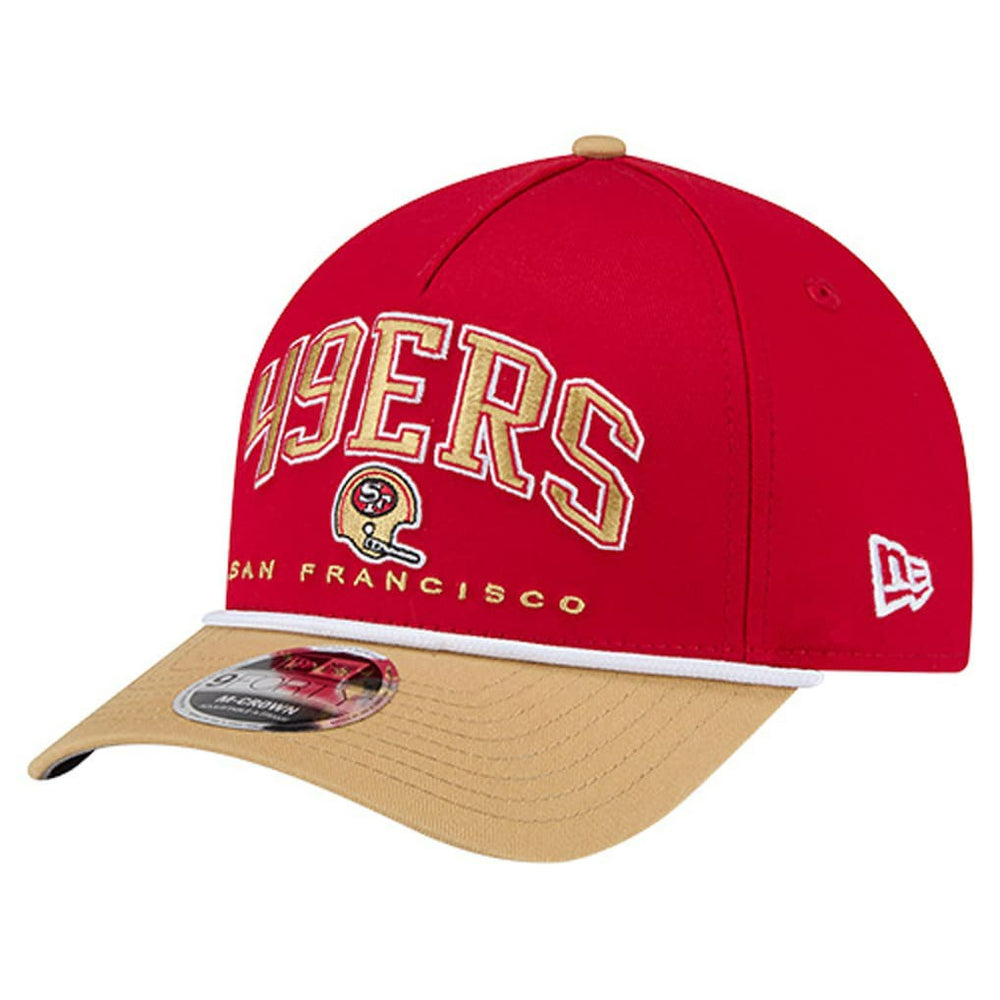 San Francisco 49ers New Era Throwback Arch COOLERA 9FORTY A-Frame M-Crown Adjustable Hat - Scarlet - NFL