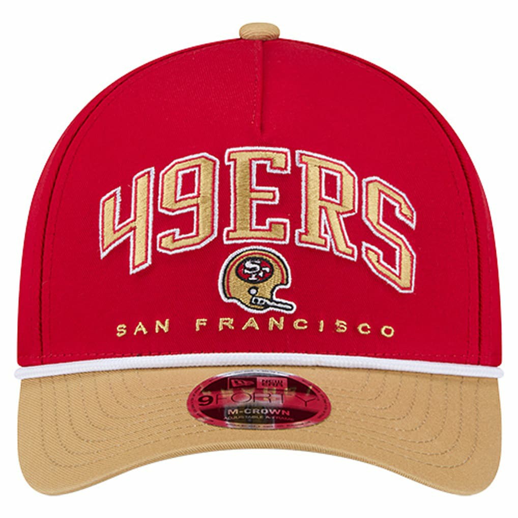 San Francisco 49ers New Era Throwback Arch COOLERA 9FORTY A-Frame M-Crown Adjustable Hat - Scarlet - NFL