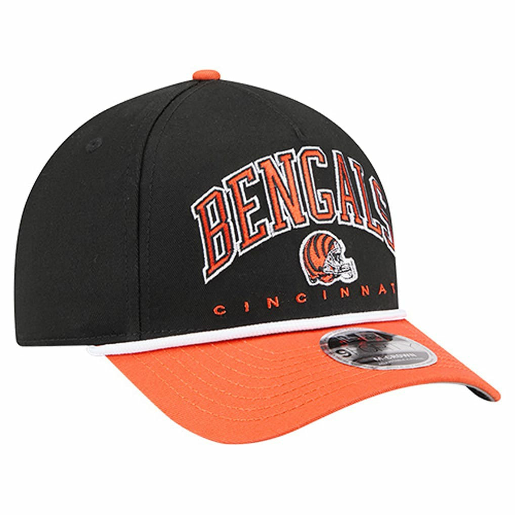 Cincinnati Bengals New Era Arch COOLERA 9FORTY A-Frame M-Crown Adjustable Hat - Black - NFL