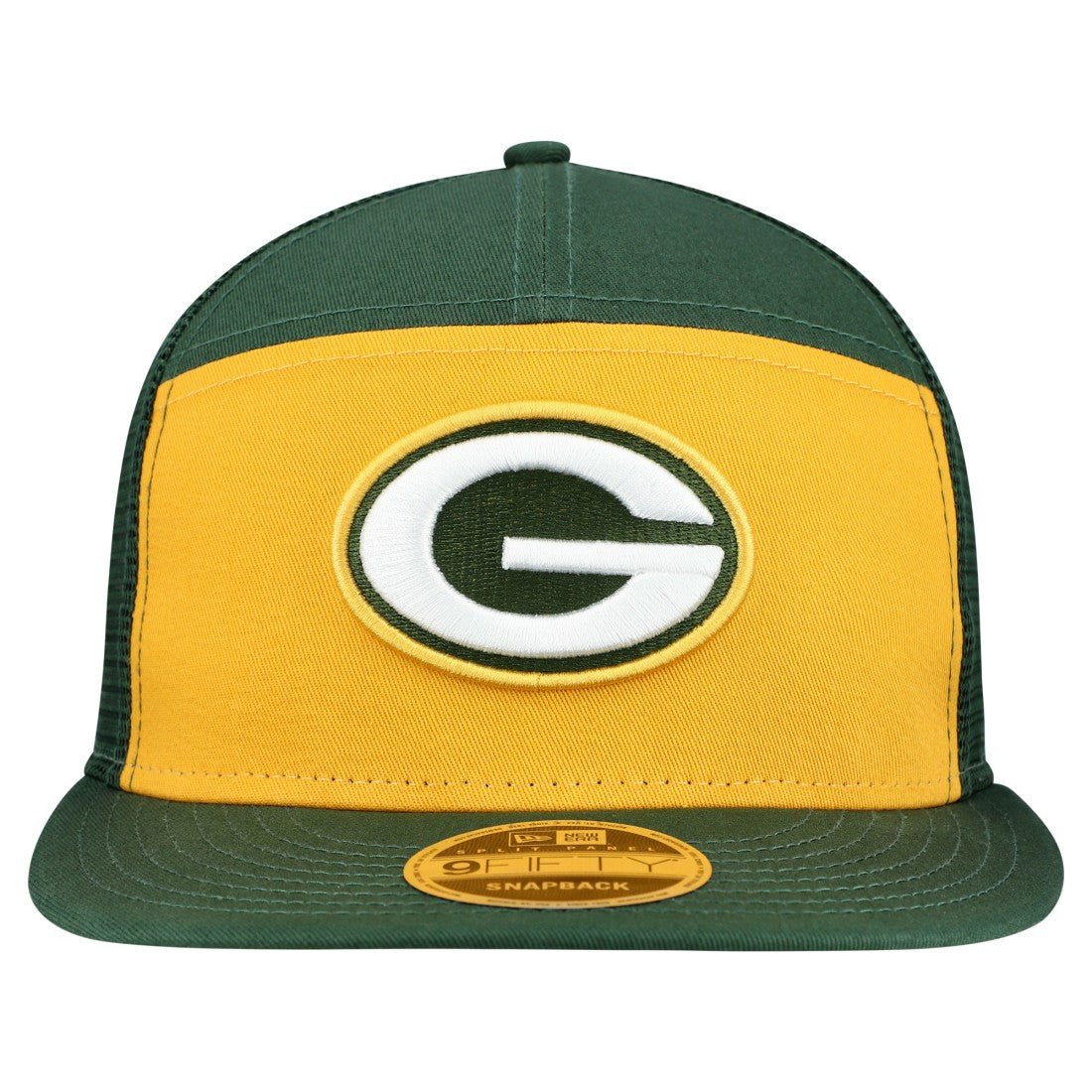 Green Bay Packers New Era Outdoor Split Panel 9FIFTY Snapback Hat - Gold/Green - NFL