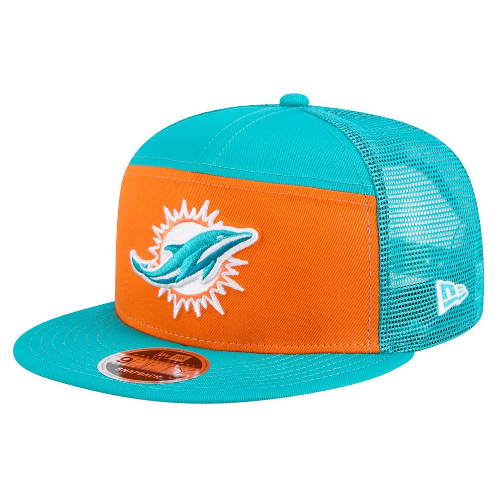 Miami Dolphins New Era Outdoor Split Panel 9FIFTY Snapback Hat - Orange/Aqua - NFL
