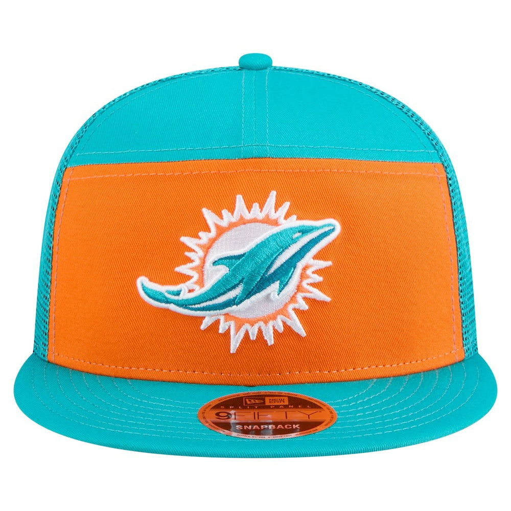 Miami Dolphins New Era Outdoor Split Panel 9FIFTY Snapback Hat - Orange/Aqua - NFL