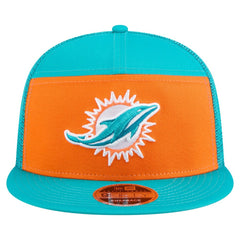 Miami Dolphins New Era Outdoor Split Panel 9FIFTY Snapback Hat - Orange/Aqua - NFL