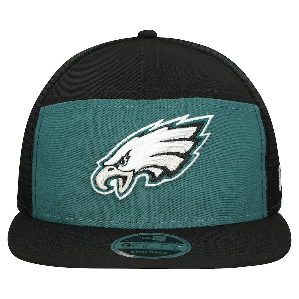 Philadelphia Eagles New Era Outdoor Split Panel 9FIFTY Snapback Hat - Midnight Green/Black - NFL