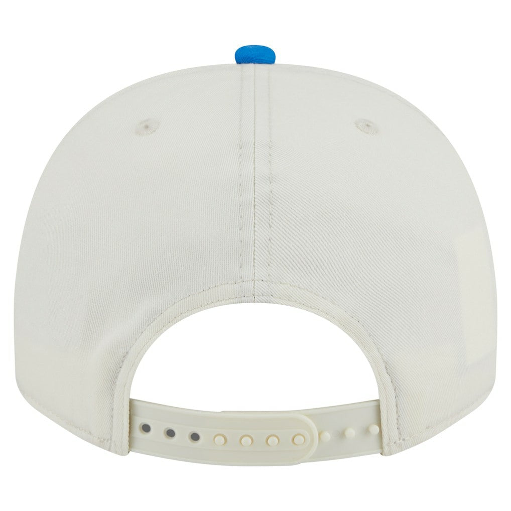Detroit Lions New Era Chainstitch A-Frame 9FIFTY Adjustable Hat - Cream/Blue - NFL