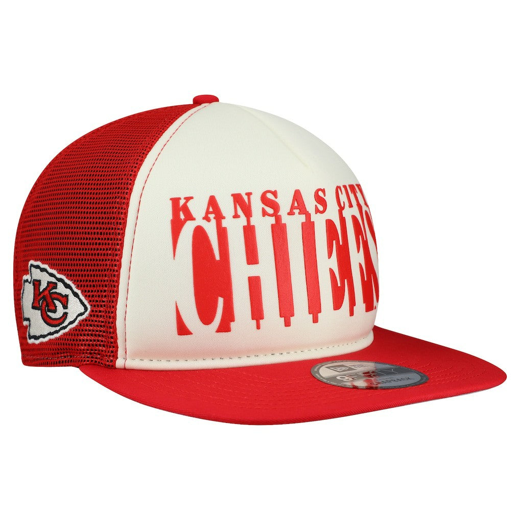 Kansas City Chiefs New Era Cutout A-Frame 9FIFTY Snapback Hat - Cream/Red - NFL