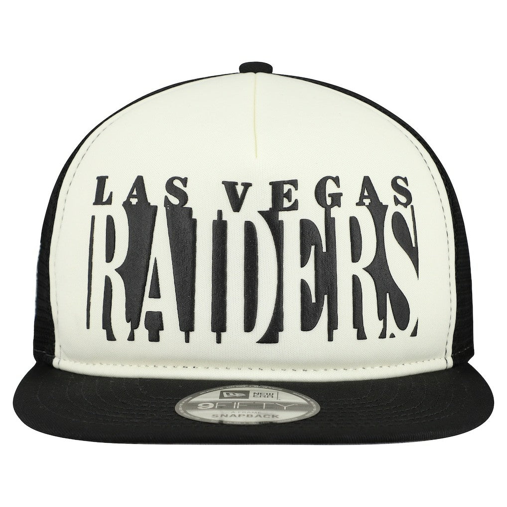 Las Vegas Raiders New Era Cutout A-Frame 9FIFTY Snapback Hat - Cream/Black - NFL