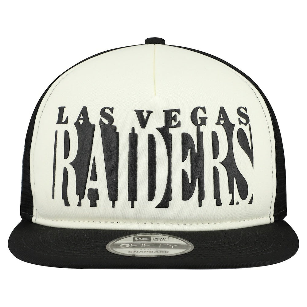 Las Vegas Raiders New Era Cutout A-Frame 9FIFTY Snapback Hat - Cream/Black - NFL