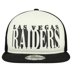 Las Vegas Raiders New Era Cutout A-Frame 9FIFTY Snapback Hat - Cream/Black - NFL