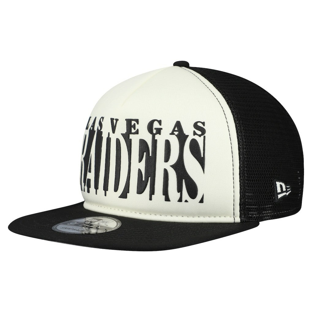 Las Vegas Raiders New Era Cutout A-Frame 9FIFTY Snapback Hat - Cream/Black - NFL
