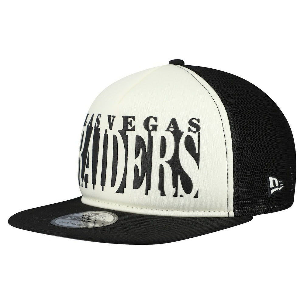 Las Vegas Raiders New Era Cutout A-Frame 9FIFTY Snapback Hat - Cream/Black - NFL