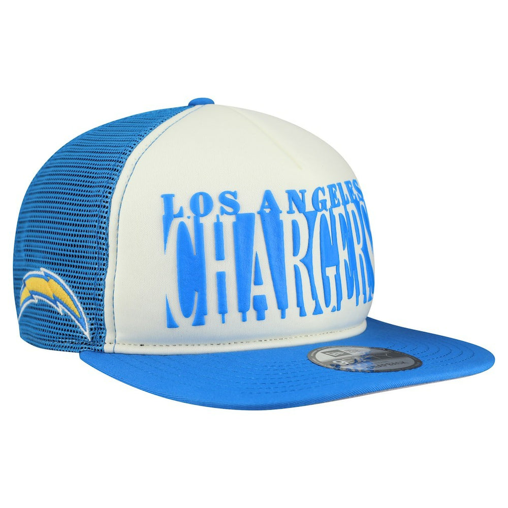 Los Angeles Chargers New Era Cutout A-Frame 9FIFTY Snapback Hat - Cream/Powder Blue - NFL
