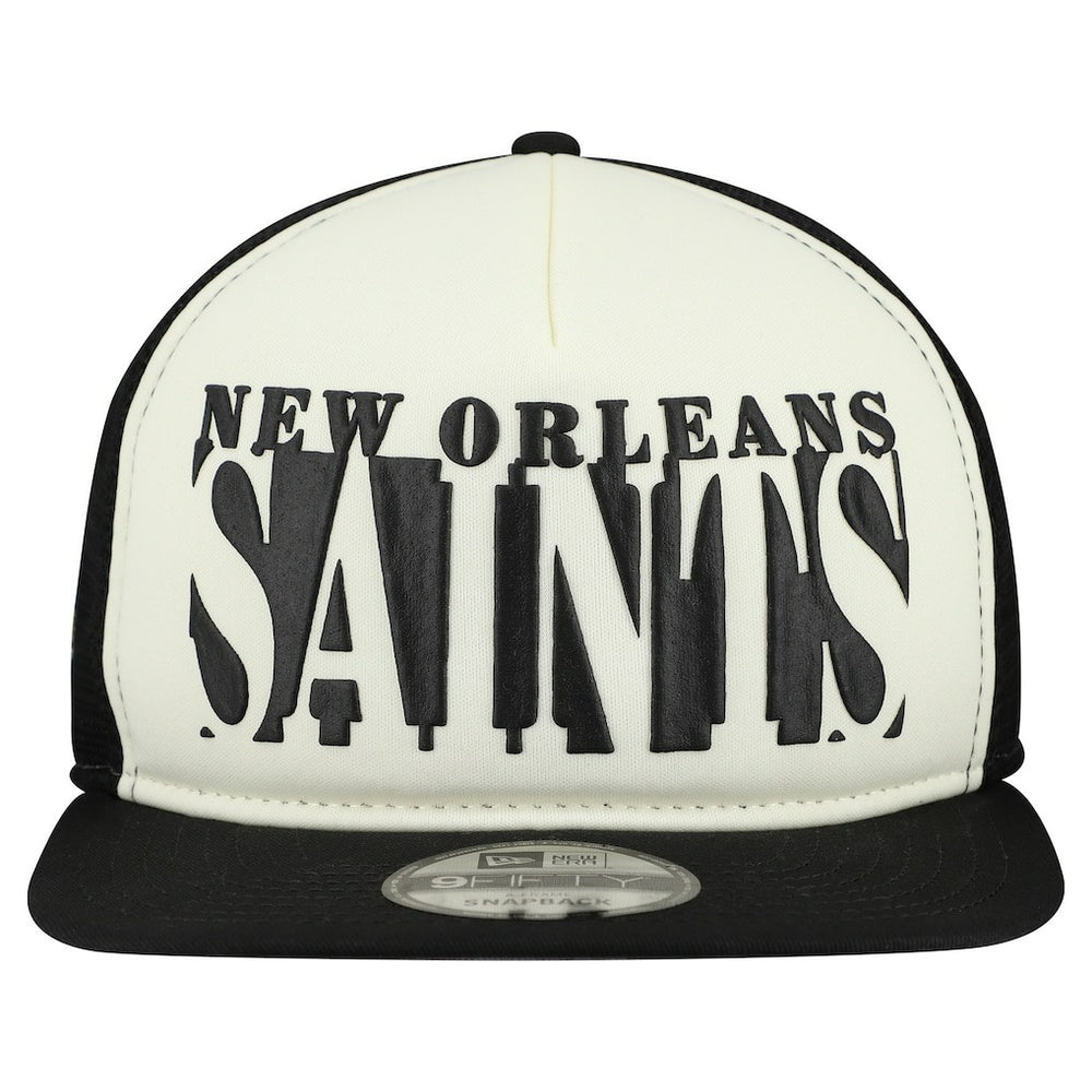 New Orleans Saints New Era Cutout A-Frame 9FIFTY Snapback Hat - Cream/Black - NFL