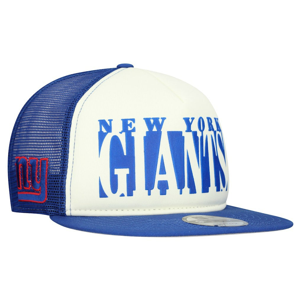New York Giants New Era Cutout A-Frame 9FIFTY Snapback Hat - Cream/Royal - NFL