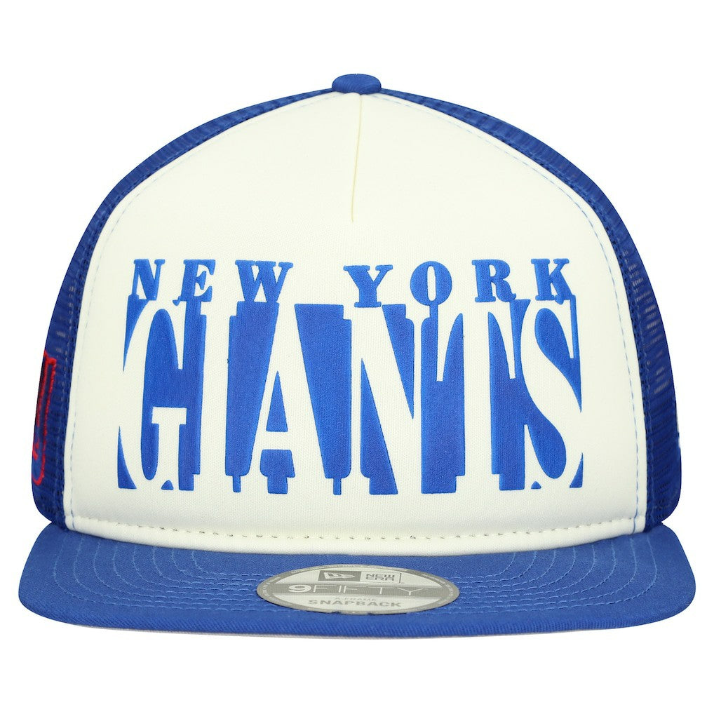 New York Giants New Era Cutout A-Frame 9FIFTY Snapback Hat - Cream/Royal - NFL