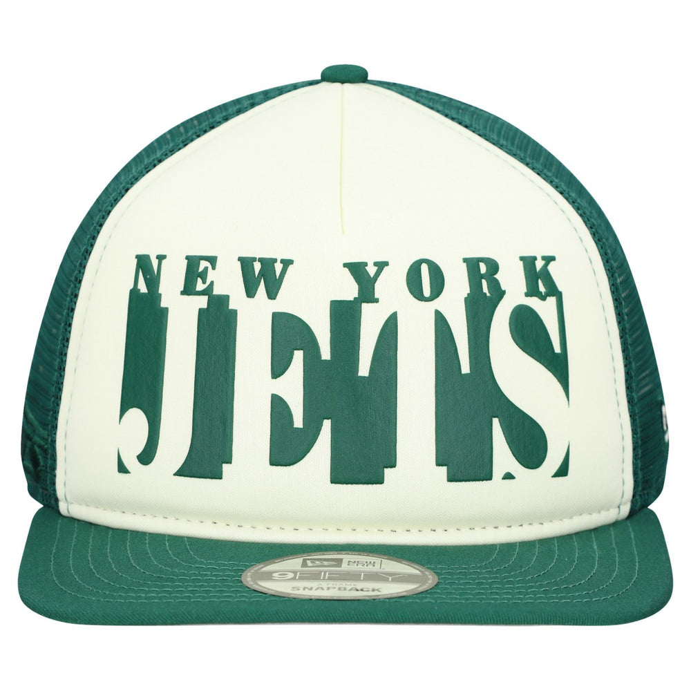 New York Jets New Era Cutout A-Frame 9FIFTY Snapback Hat - Cream/Green - NFL