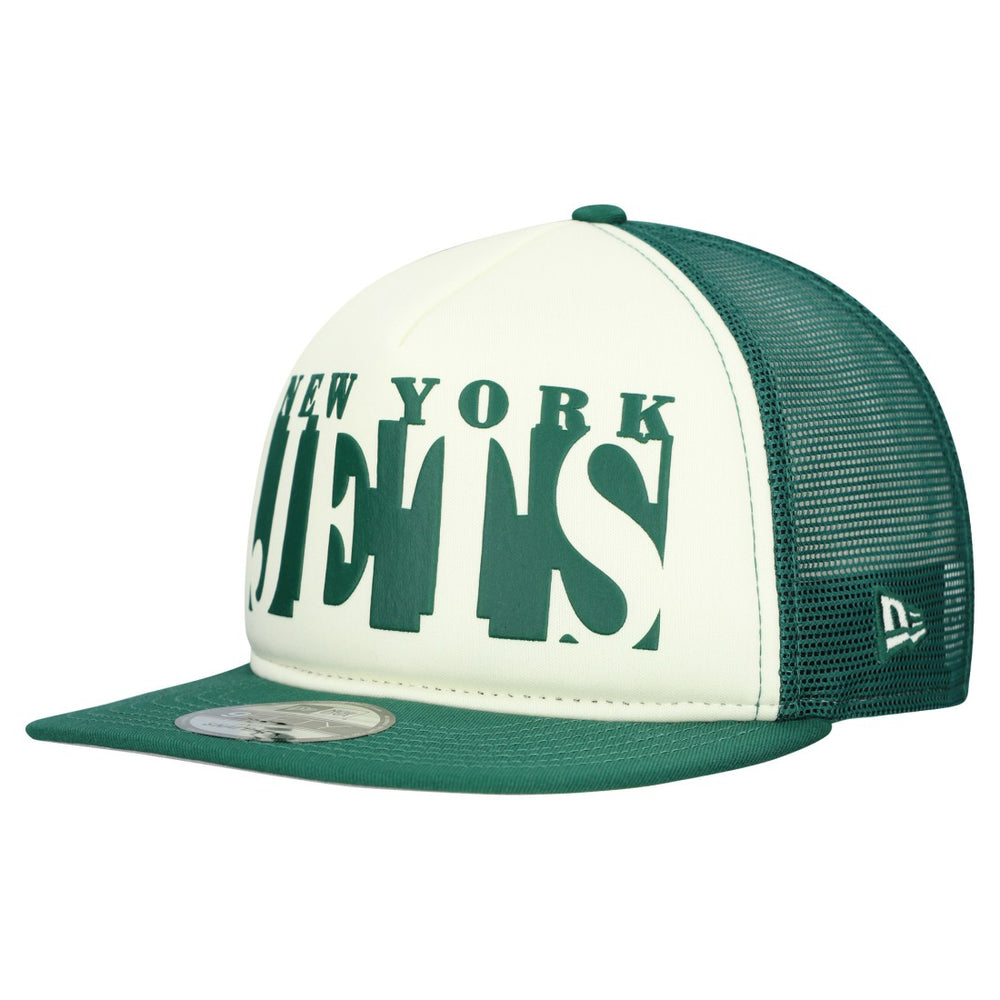 New York Jets New Era Cutout A-Frame 9FIFTY Snapback Hat - Cream/Green - NFL