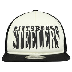 Pittsburgh Steelers New Era Cutout A-Frame 9FIFTY Snapback Hat - Cream/Black - NFL