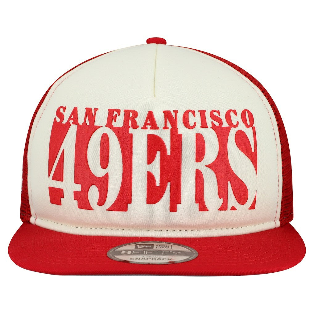 San Francisco 49ers New Era Cutout A-Frame 9FIFTY Snapback Hat - Cream/Scarlet - NFL