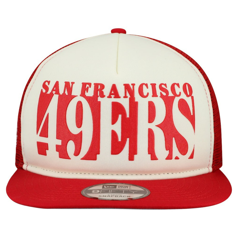 San Francisco 49ers New Era Cutout A-Frame 9FIFTY Snapback Hat - Cream/Scarlet - NFL