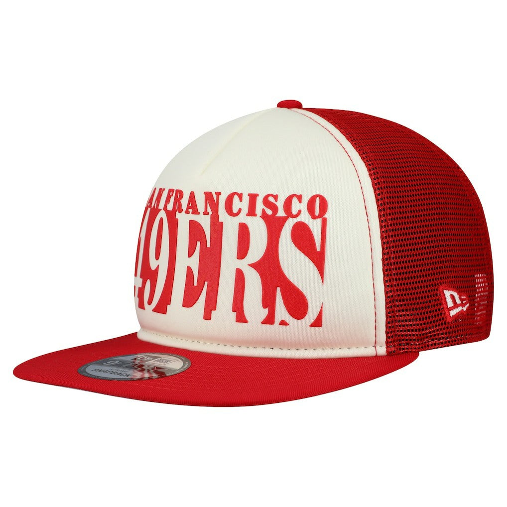 San Francisco 49ers New Era Cutout A-Frame 9FIFTY Snapback Hat - Cream/Scarlet - NFL