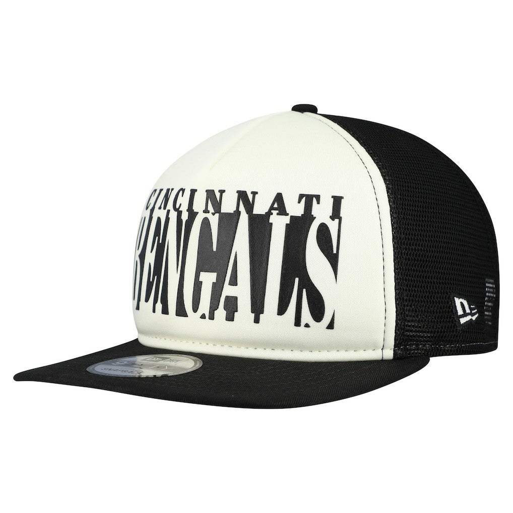 Cincinnati Bengals New Era Throwback Cutout A-Frame 9FIFTY Snapback Hat - Cream/Black - NFL