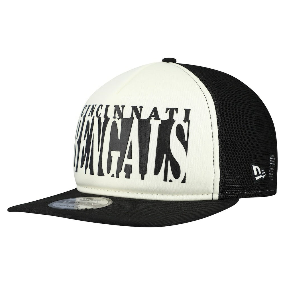 Cincinnati Bengals New Era Throwback Cutout A-Frame 9FIFTY Snapback Hat - Cream/Black - NFL