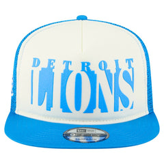 Detroit Lions New Era Cutout A-Frame 9FIFTY Snapback Hat - Cream/Blue - NFL