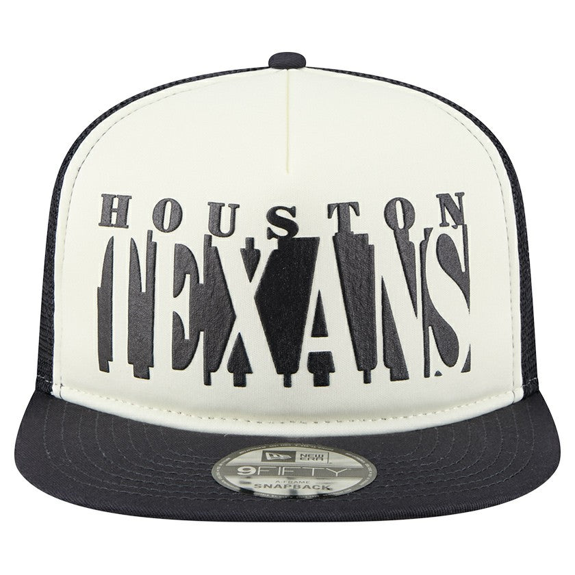 Houston Texans New Era Cutout A-Frame 9FIFTY Snapback Hat - Cream/Navy - NFL