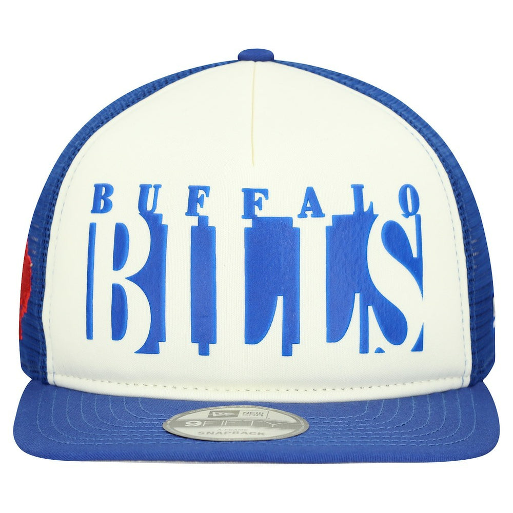 Buffalo Bills New Era Throwback Cutout A-Frame 9FIFTY Snapback Hat - Cream/Royal - NFL