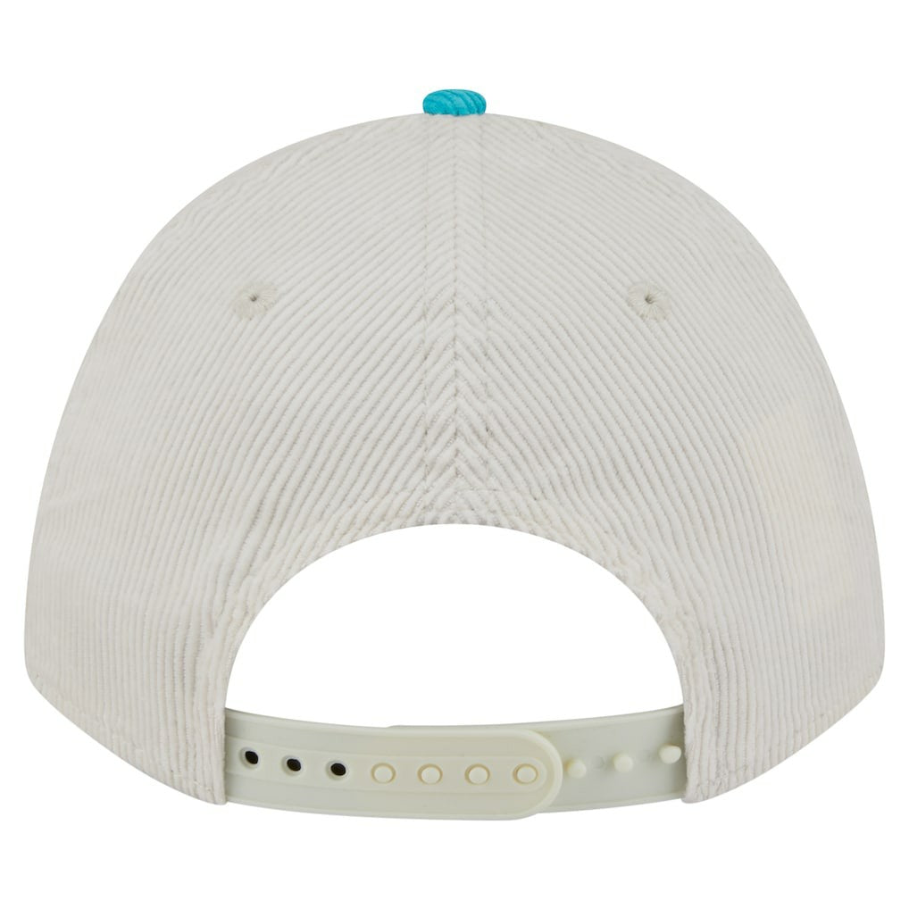 Miami Dolphins New Era Throwback Two-Tone Sided Corduroy 9FORTY A-Frame Adjustable Hat - Cream/Aqua - NFL
