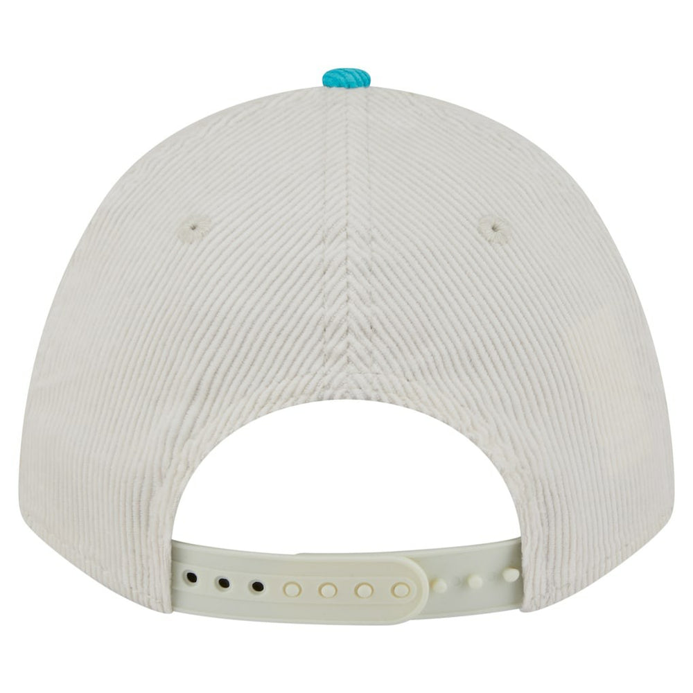 Miami Dolphins New Era Throwback Two-Tone Sided Corduroy 9FORTY A-Frame Adjustable Hat - Cream/Aqua - NFL