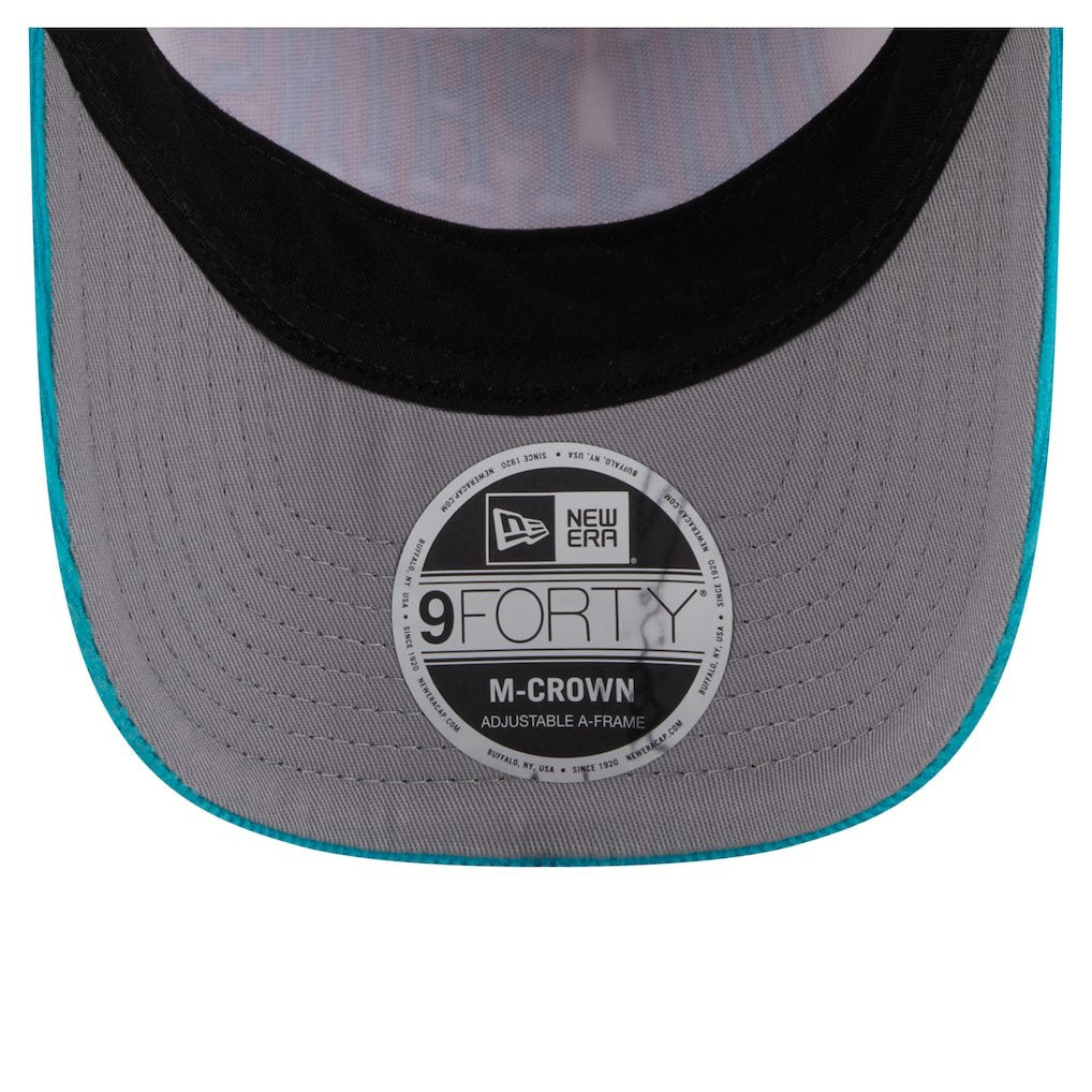 Miami Dolphins New Era Throwback Two-Tone Sided Corduroy 9FORTY A-Frame Adjustable Hat - Cream/Aqua - NFL