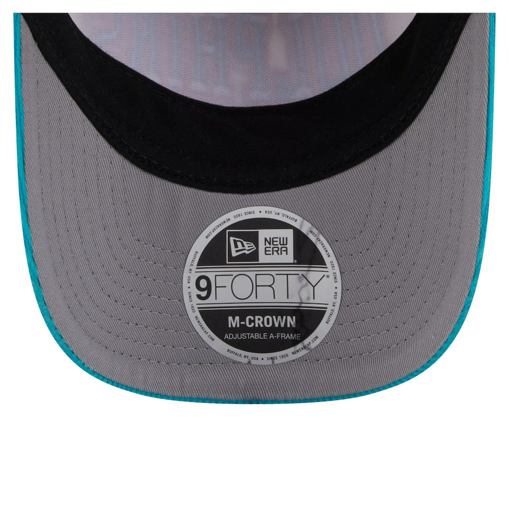 Miami Dolphins New Era Throwback Two-Tone Sided Corduroy 9FORTY A-Frame Adjustable Hat - Cream/Aqua - NFL
