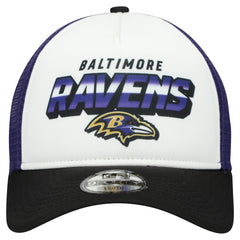 Baltimore Ravens New Era Youth Streak 9FORTY A-Frame Adjustable Hat - White/Black - NFL