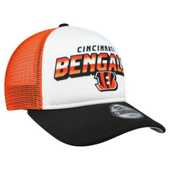Cincinnati Bengals New Era Youth Streak 9FORTY A-Frame Adjustable Hat - White/Black - NFL