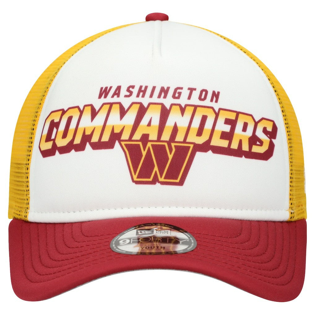 Washington Commanders New Era Youth Streak 9FORTY A-Frame Adjustable Hat - White/Burgundy - NFL