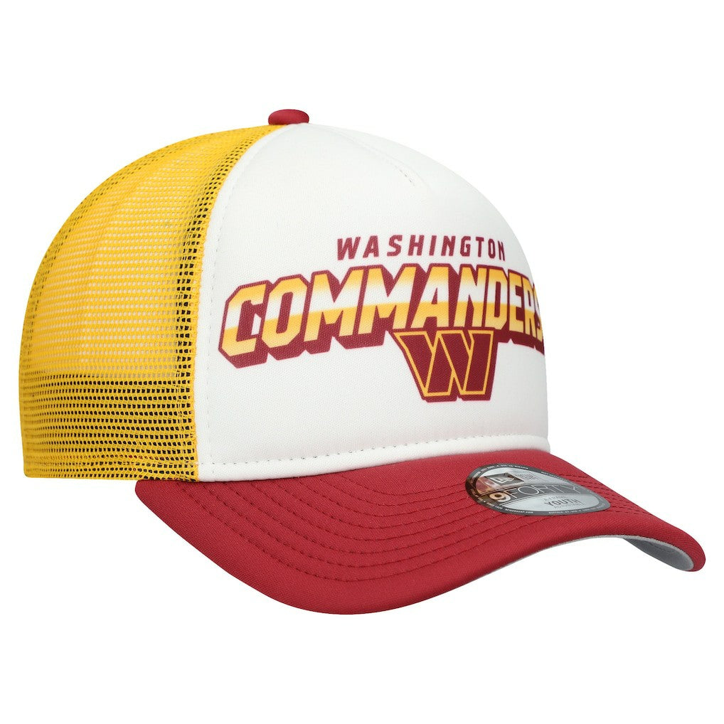 Washington Commanders New Era Youth Streak 9FORTY A-Frame Adjustable Hat - White/Burgundy - NFL