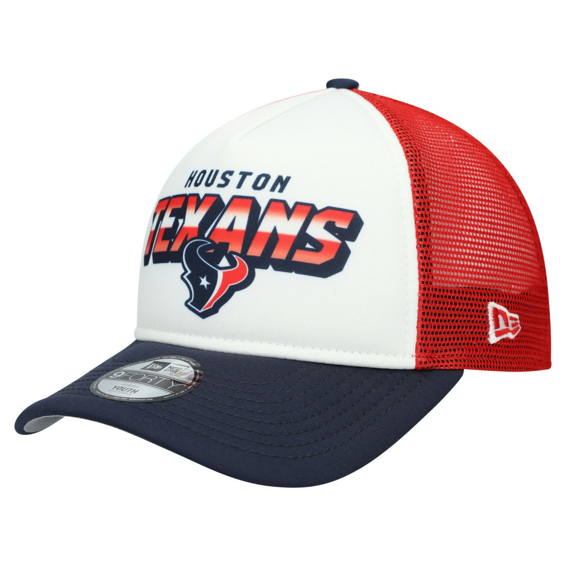 Houston Texans New Era Youth Streak 9FORTY A-Frame Adjustable Hat - White/Navy - NFL