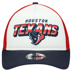 Houston Texans New Era Youth Streak 9FORTY A-Frame Adjustable Hat - White/Navy - NFL