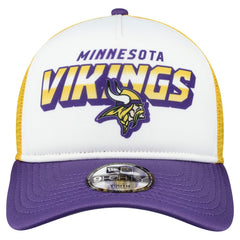 Minnesota Vikings New Era Youth Streak 9FORTY A-Frame Adjustable Hat - White/Purple - NFL