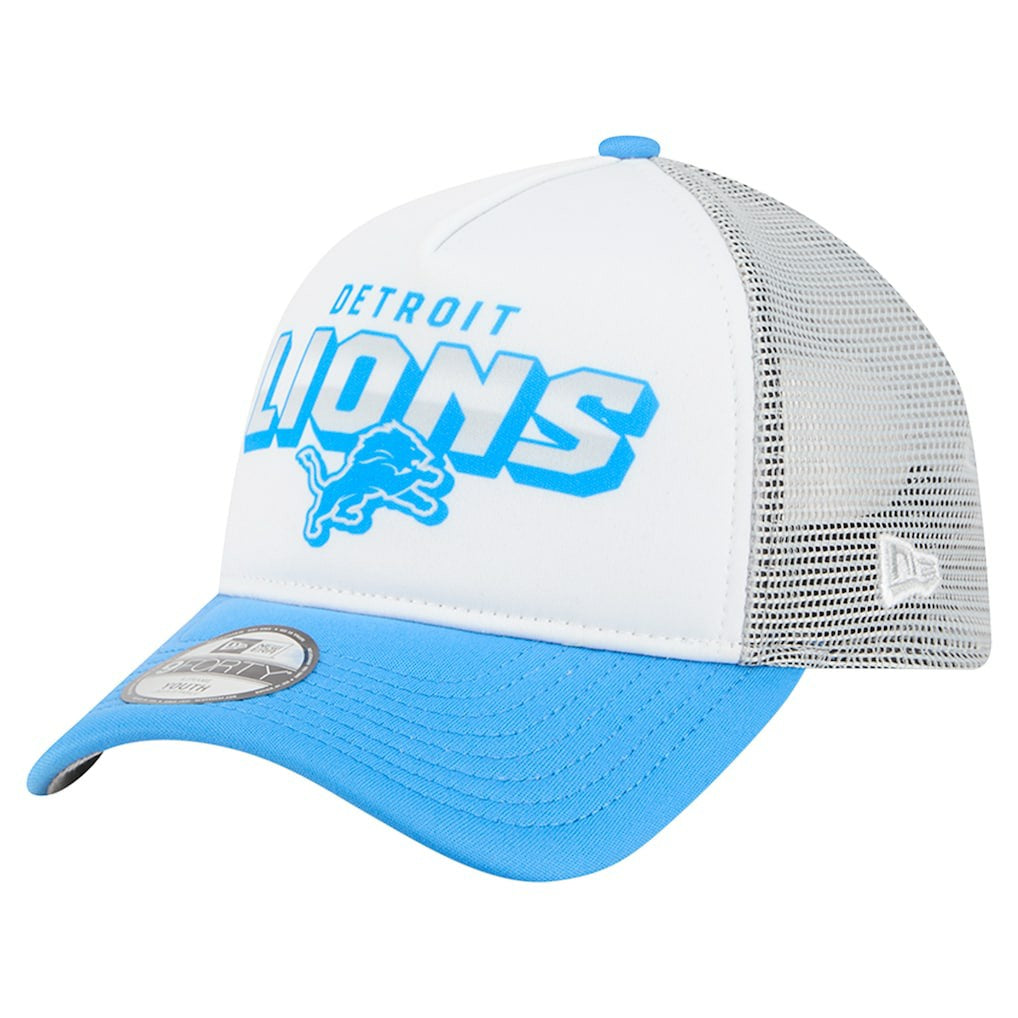 Detroit Lions New Era Youth Streak 9FORTY A-Frame Adjustable Hat - White/Blue - NFL