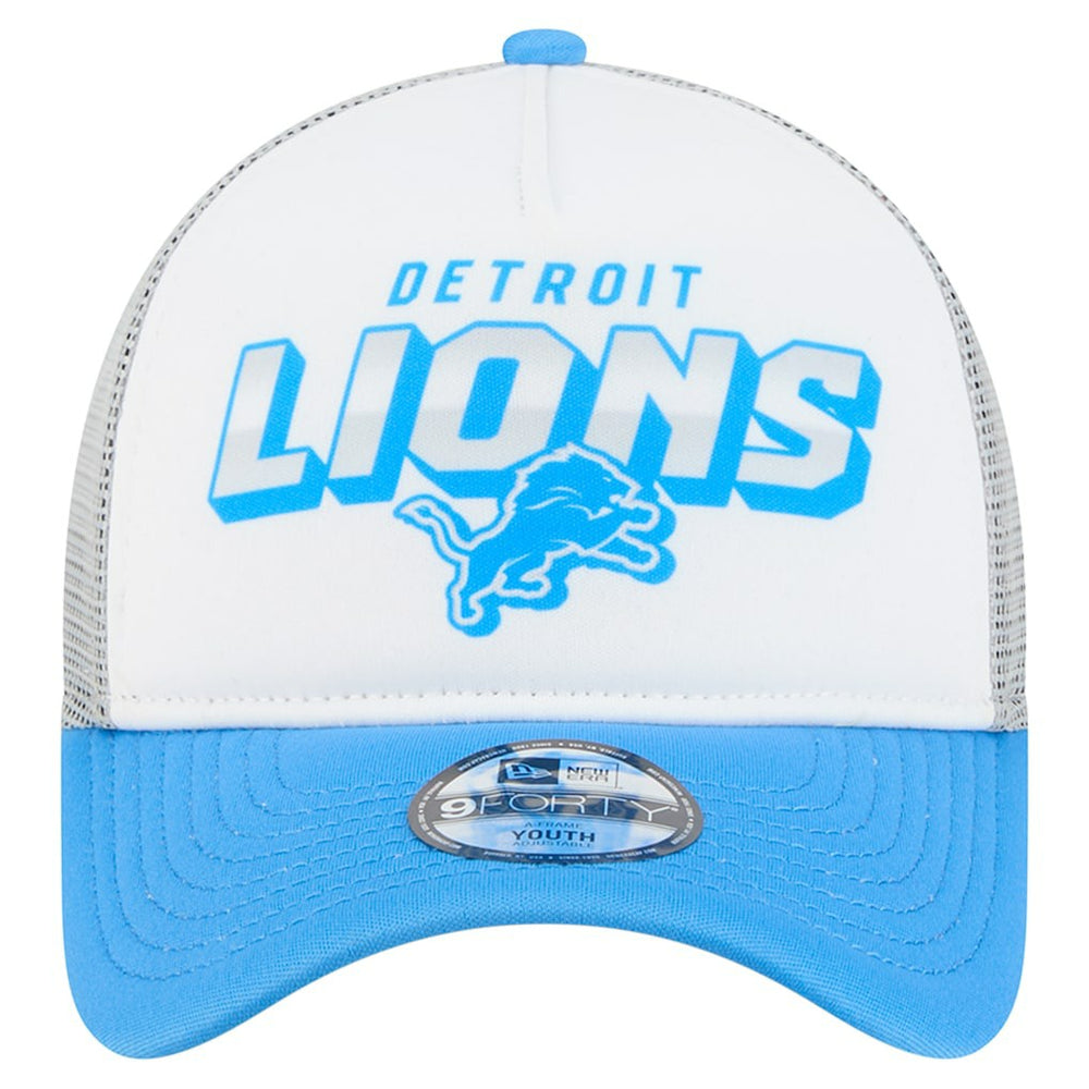 Detroit Lions New Era Youth Streak 9FORTY A-Frame Adjustable Hat - White/Blue - NFL