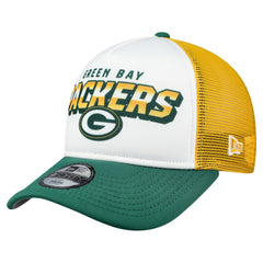 Green Bay Packers New Era Youth Streak 9FORTY A-Frame Adjustable Hat - White/Green - NFL