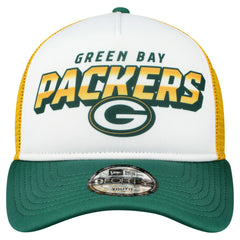 Green Bay Packers New Era Youth Streak 9FORTY A-Frame Adjustable Hat - White/Green - NFL