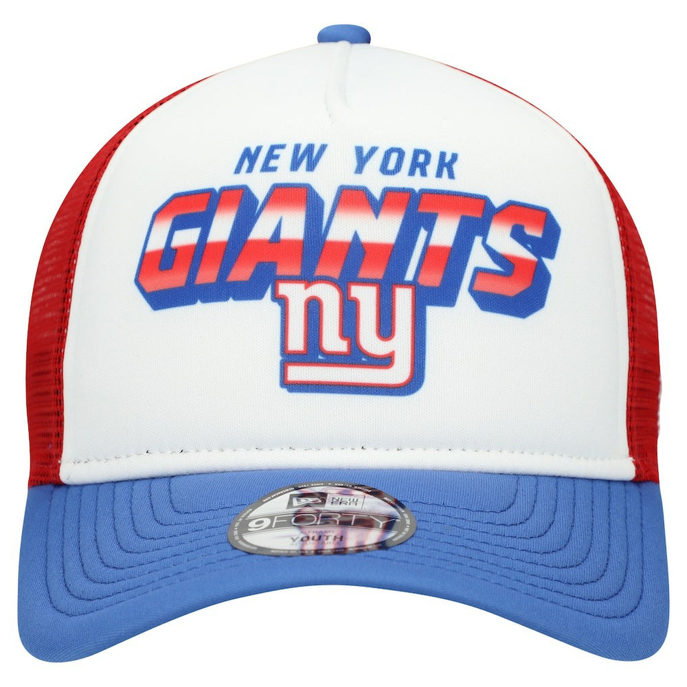 New York Giants New Era Youth Streak 9FORTY A-Frame Adjustable Hat - White/Royal - NFL