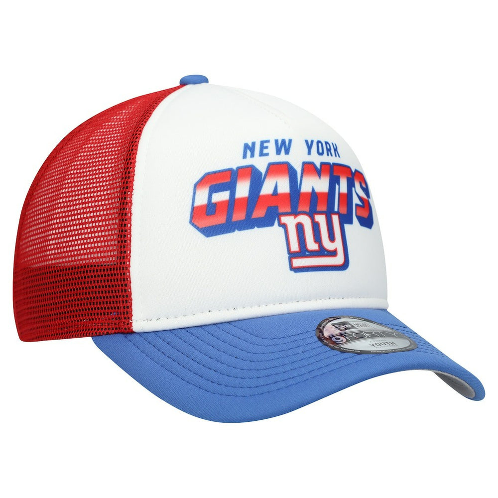 New York Giants New Era Youth Streak 9FORTY A-Frame Adjustable Hat - White/Royal - NFL